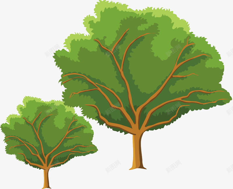 绿色树木春季海报背景png免抠素材_新图网 https://ixintu.com 春季树木 春季背景 树木背景