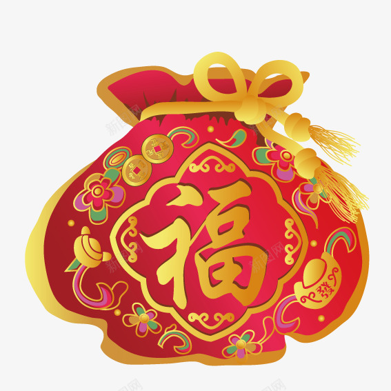 新年福袋png免抠素材_新图网 https://ixintu.com 新年 福袋 红色