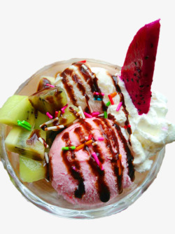 水果冰淇淋清凉一夏素材