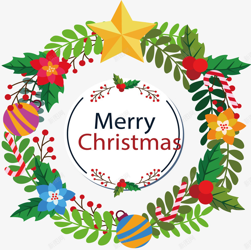 圣诞快乐花环矢量图ai免抠素材_新图网 https://ixintu.com merryChristma merryChristmas 圣诞快乐 圣诞节 圣诞花环 矢量png 花环 矢量图