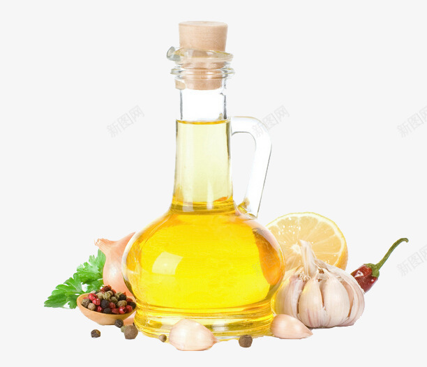 食用油png免抠素材_新图网 https://ixintu.com 大蒜 柠檬 花椒 蔬菜食用油免费下载 辣椒 食用油