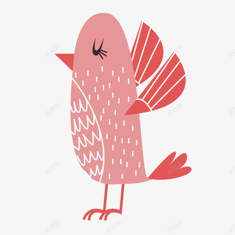 简笔绘画卡通小鸟矢量图eps免抠素材_新图网 https://ixintu.com 动物 卡通 可爱 图案 小清新 小鸟 生物 简约 粉色 装饰 矢量图