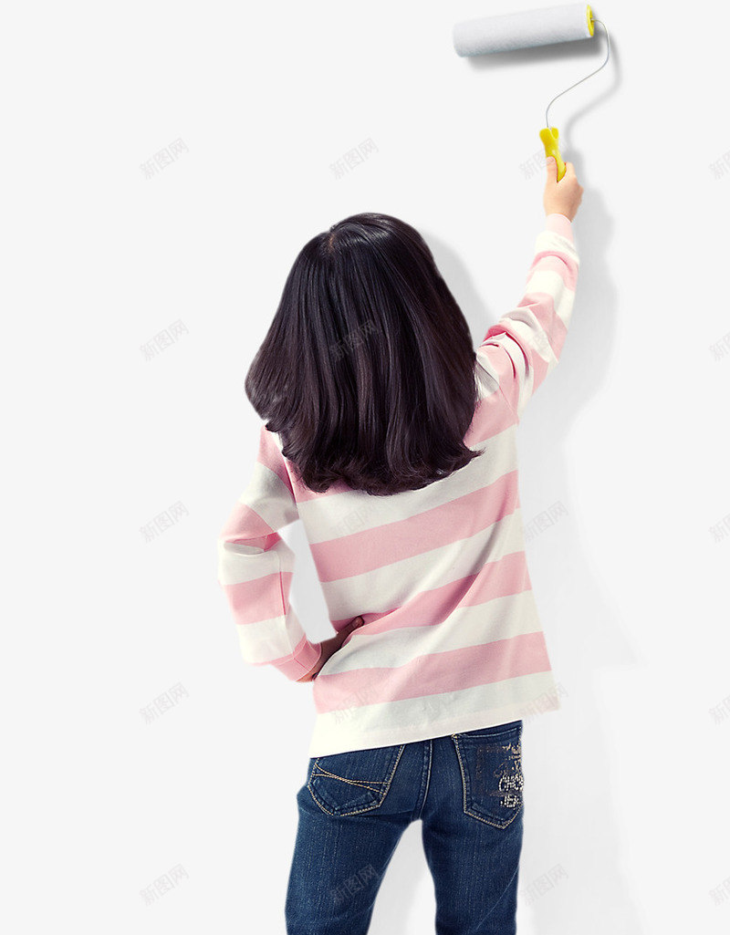 装修刷油漆的女孩png免抠素材_新图网 https://ixintu.com 刷油漆的女孩 装修 装修素材 装修过程