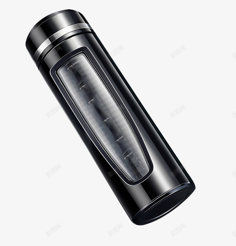 黑色商务玻璃杯png免抠素材_新图网 https://ixintu.com 保温杯子 典雅玻璃杯 商务玻璃杯 水晶玻璃杯 玻璃保温杯 黑色玻璃杯