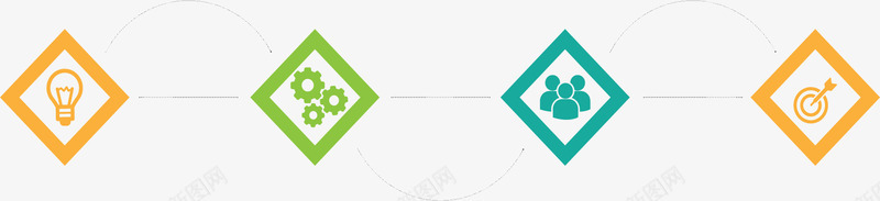 彩色菱形图标流程图矢量图ai_新图网 https://ixintu.com ppt图标 信息图表 彩色流程图 流程图 矢量png 菱形图标 矢量图