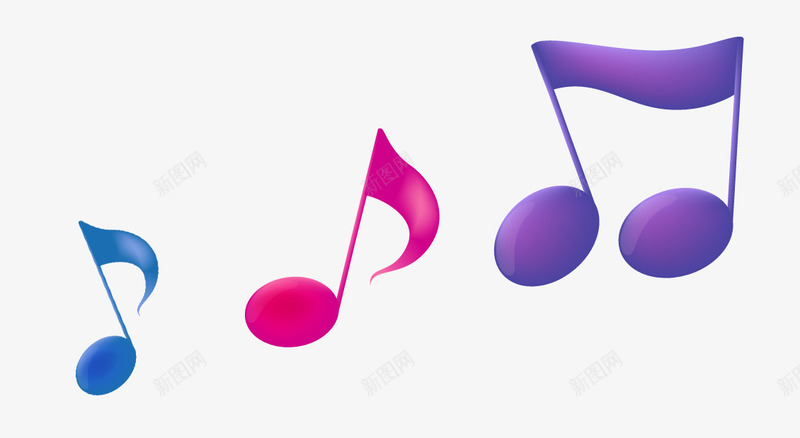 彩色音符png免抠素材_新图网 https://ixintu.com 彩色音符 音乐 音符