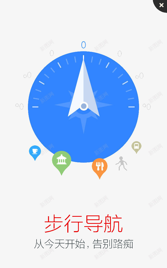 步行导航png免抠素材_新图网 https://ixintu.com 启动页 导航APP 引导页