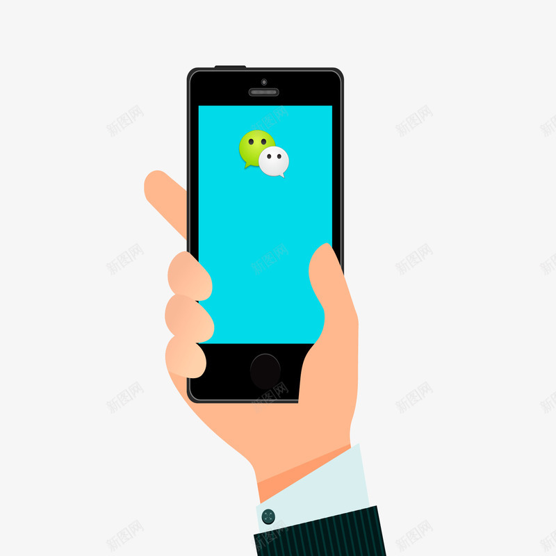 手机微信png免抠素材_新图网 https://ixintu.com 微信 手 手机 扫一扫