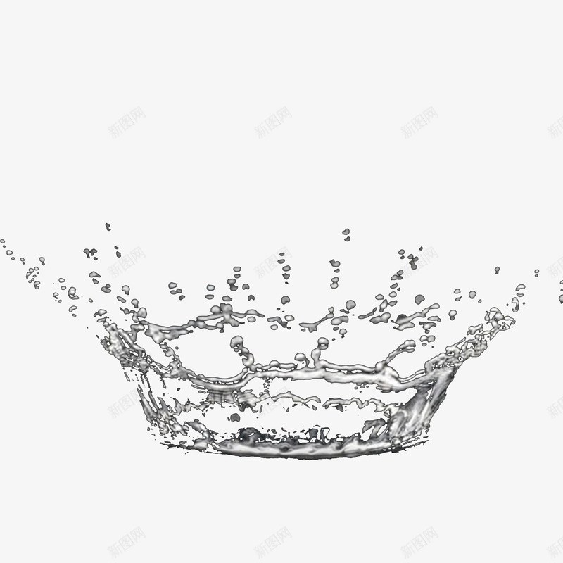 水溅png免抠素材_新图网 https://ixintu.com 散开 水 银色