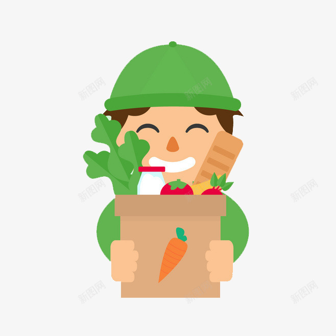 卖菜的人png免抠素材_新图网 https://ixintu.com 买菜 快递 物流 蔬菜