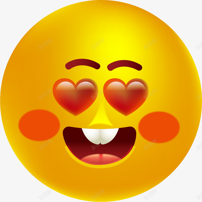 爱心眼表情png免抠素材_新图网 https://ixintu.com emoji 中意你 卡通 大黄脸 爱心眼 眼冒爱心 色迷迷 表情包