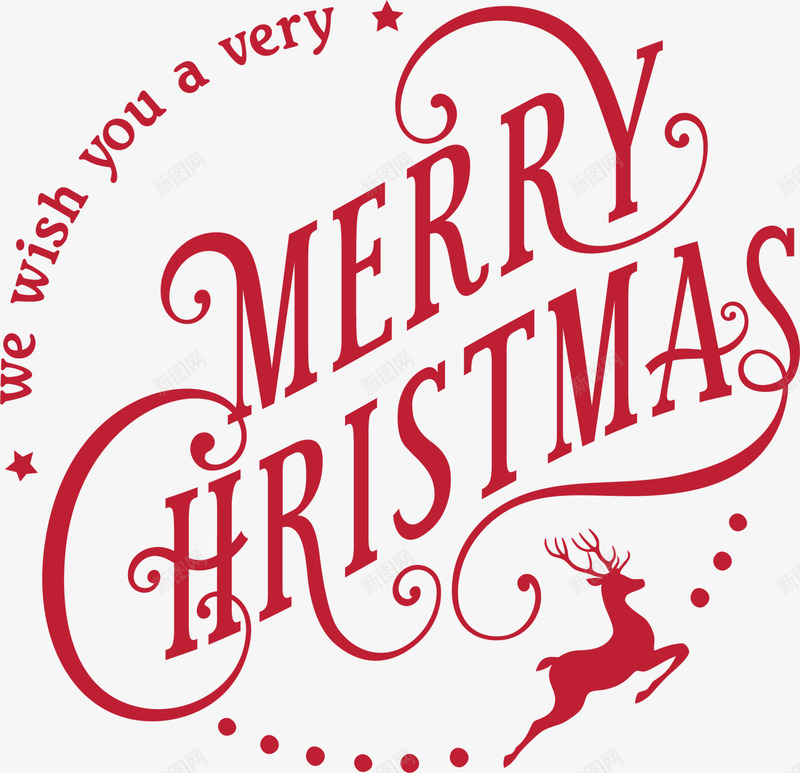红色圣诞节麋鹿标志png免抠素材_新图网 https://ixintu.com Christmas Merry merry 圣诞快乐 圣诞节 红色标签 麋鹿