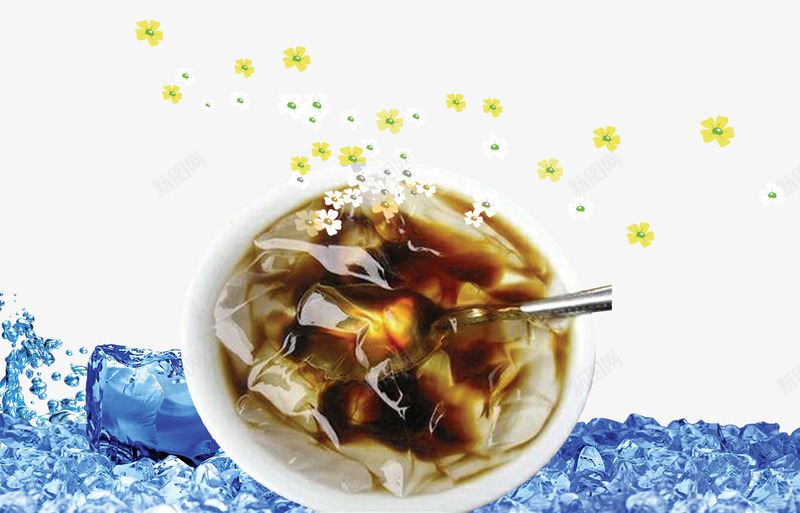 清热解毒冰粉psd免抠素材_新图网 https://ixintu.com 冰粉 夏季 蓝色 解毒 透明
