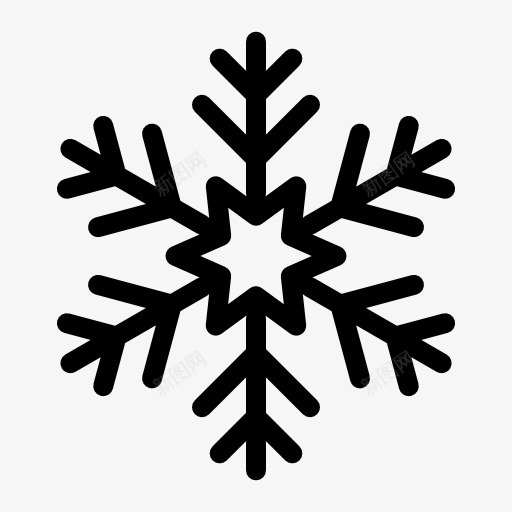 手绘黑色漫画雪花图标png_新图网 https://ixintu.com 漫画 雪花 黑色