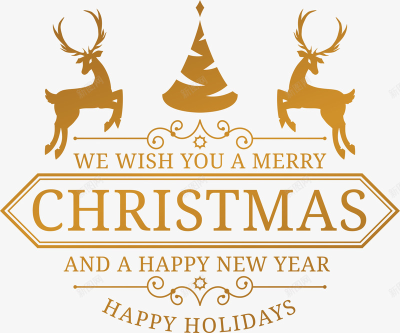 黄褐色圣诞节麋鹿标签png免抠素材_新图网 https://ixintu.com Christmas Merry merry 圣诞快乐 圣诞树 圣诞节 装饰图案 麋鹿 黄褐色标签