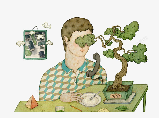 卡通房间书桌png免抠素材_新图网 https://ixintu.com 书桌 寝室 房间 榕树 盆栽