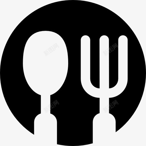 餐馆的招牌图标png_新图网 https://ixintu.com 勺子 叉子 餐具 餐厅