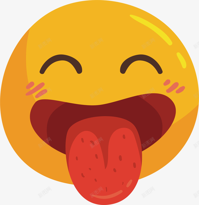 吐舌头的表情矢量图ai免抠素材_新图网 https://ixintu.com 可爱表情 吐舌头 大黄脸 开心表情 扮可爱 矢量png 矢量图