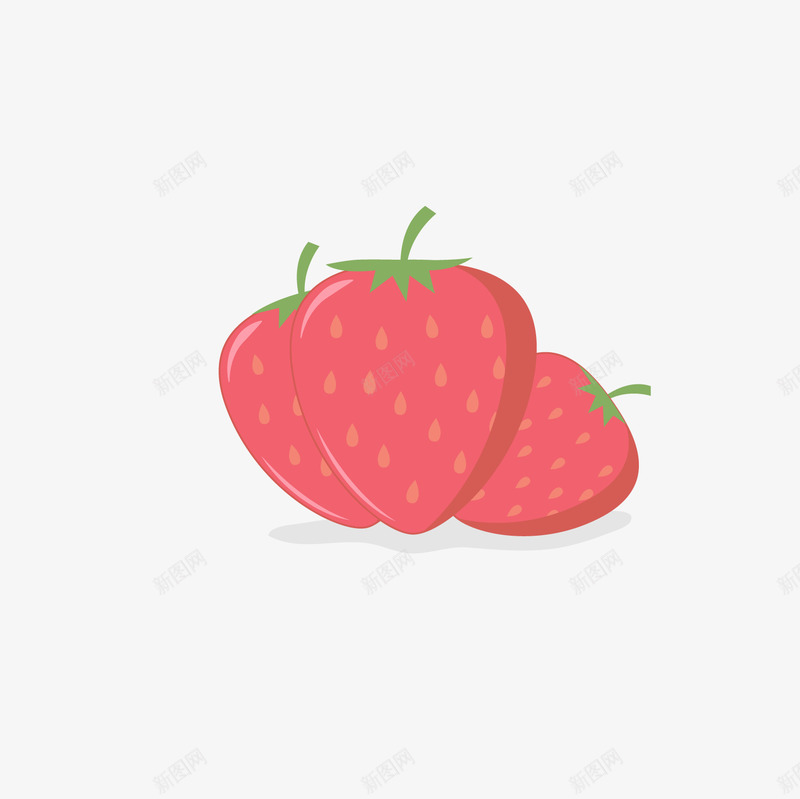 卡通扁平化草莓矢量图eps免抠素材_新图网 https://ixintu.com 卡通草莓水果 扁平化水果 插画水果 水果 水果png 矢量水果草莓 矢量图