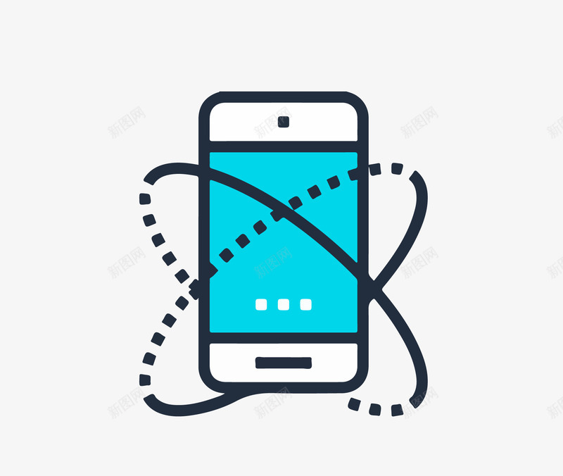手机标图标png_新图网 https://ixintu.com ai格式 icon 图标 扁平设计 手机 手机营销 手机销售 矢量图免费下载 蓝色