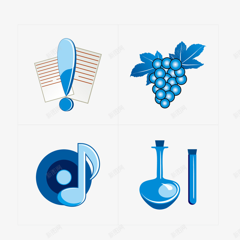 葡萄和音符矢量图eps免抠素材_新图网 https://ixintu.com 感叹号 葡萄 音符 矢量图