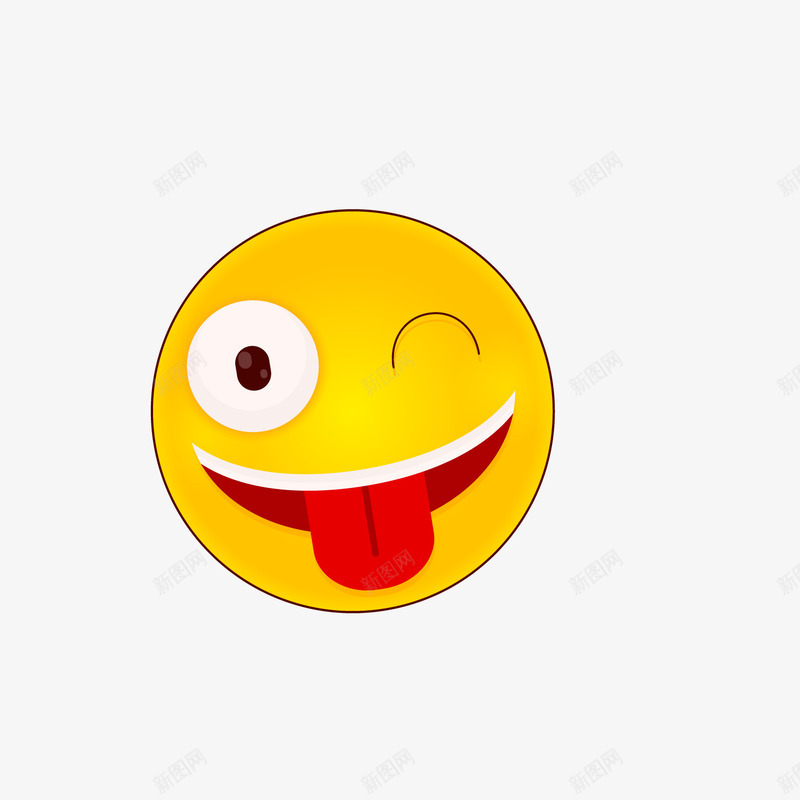 黄色调皮表情png免抠素材_新图网 https://ixintu.com 卡通表情 可爱 圆形 调皮表情 黄色表情