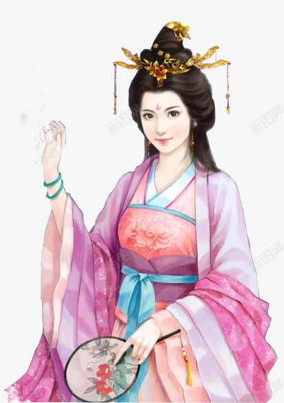 粉衣服安静美女古装png免抠素材_新图网 https://ixintu.com 古装 安静 美女 衣服