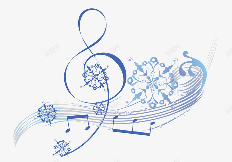 蓝色乐符音符png免抠素材_新图网 https://ixintu.com 乐符 光效 光效乐符 蓝色音符 音符