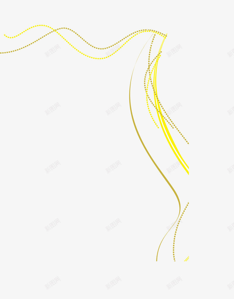 金色曲线挂饰png免抠素材_新图网 https://ixintu.com 丝带绸带 圣诞节 清新纹路 简约挂饰 缎带丝线 装饰图案 金色曲线