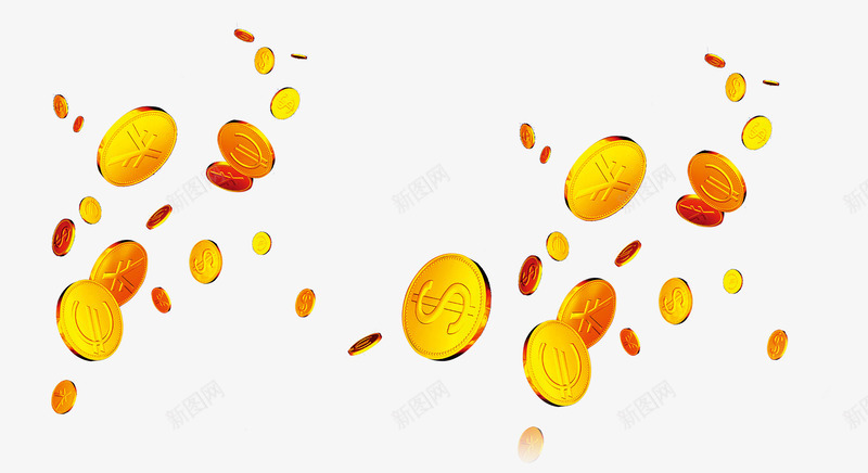 符号金币飞舞漂浮png免抠素材_新图网 https://ixintu.com 免抠PNG 漂浮 漂浮素材 符号 金币 飞舞