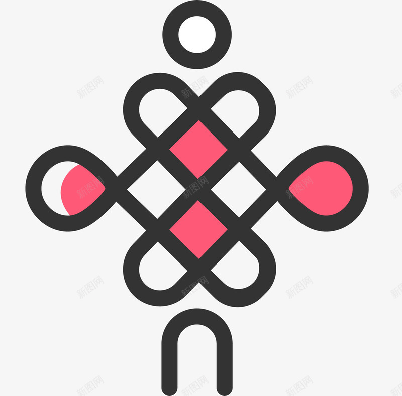 彩色扁平化中国结卡通图标矢量图eps_新图网 https://ixintu.com 中国 传统 卡通图标 庆祝 彩色 扁平化 纹理 质感 矢量图