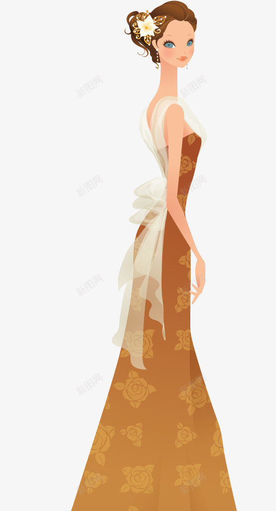 穿礼服的新娘png免抠素材_新图网 https://ixintu.com 婚宴 婚礼 新娘 礼服 结婚