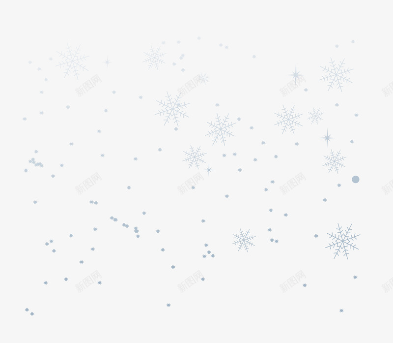 蓝白色点点和雪花png免抠素材_新图网 https://ixintu.com 点点 蓝白色 雪花