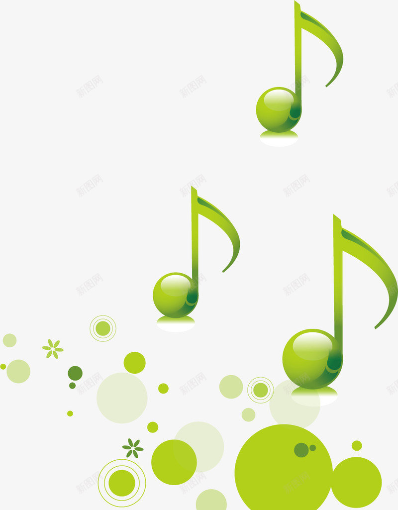 绿色音符图案矢量图ai免抠素材_新图网 https://ixintu.com 绿色音符 音符 音符图案 矢量图