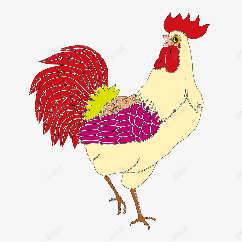 中国传统十二生肖鸡png免抠素材_新图网 https://ixintu.com 元旦 十二生肖 新年 春节 除夕 鸡 鸡年