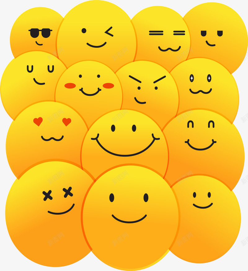 卡通表情大黄脸矢量图eps免抠素材_新图网 https://ixintu.com 大黄脸 大黄脸表情 矢量素材 表情 矢量图