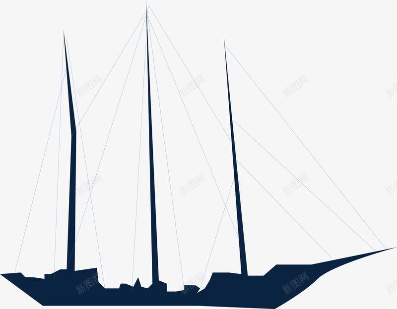 帆船海船剪影船矢量图图标ai_新图网 https://ixintu.com 剪影 帆船 海船 矢量剪影 矢量图