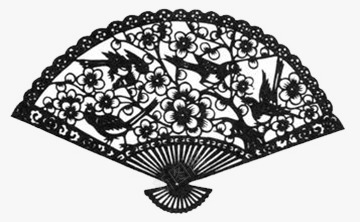 古风剪纸png免抠素材_新图网 https://ixintu.com 剪纸 古风 扇子 花鸟