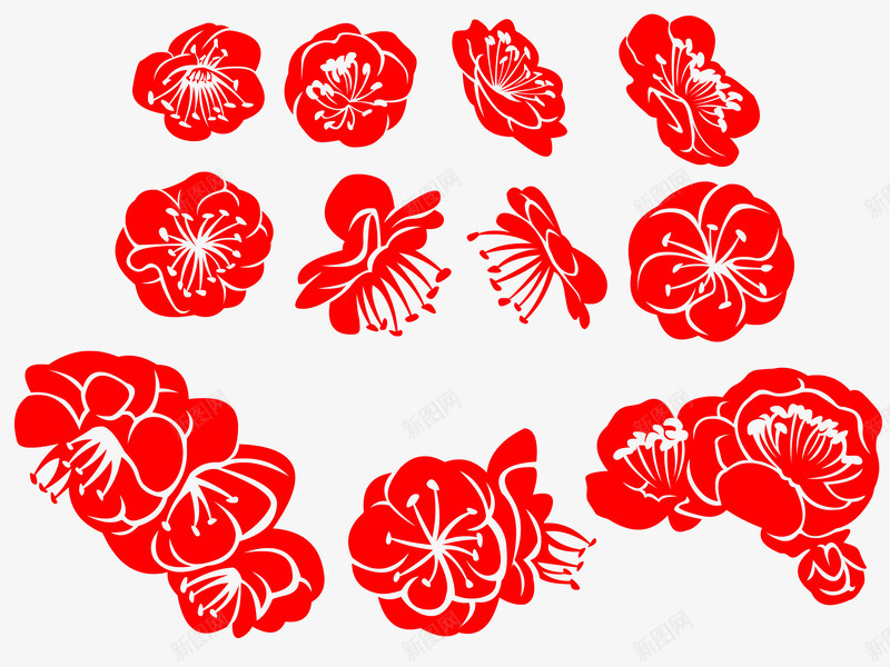 牡丹花剪纸png免抠素材_新图网 https://ixintu.com png素材 剪纸 牡丹花