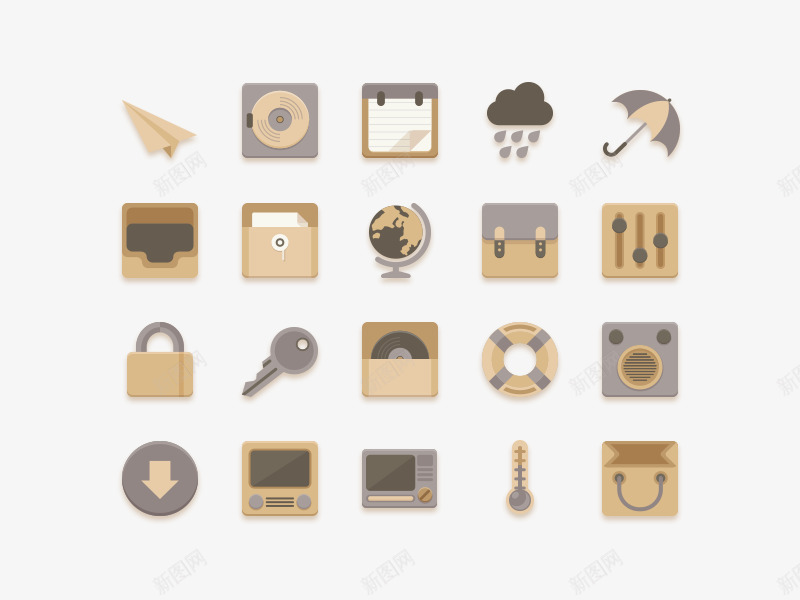 图标png_新图网 https://ixintu.com UI 图标 导航 按钮 搜索 播放器 滑动条 界面 登录 简单