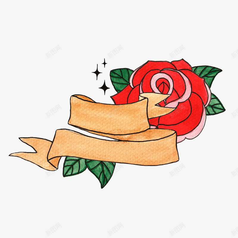 情人节手绘玫瑰花装饰png免抠素材_新图网 https://ixintu.com 卡片 情人节 手绘 水彩 玫瑰 红色 节日 装饰 请柬 贺卡