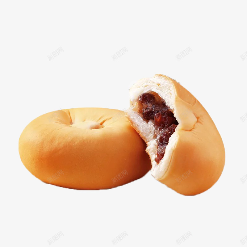 红豆夹心面包png免抠素材_新图网 https://ixintu.com 产品实物 夹心面包 糕点 零食