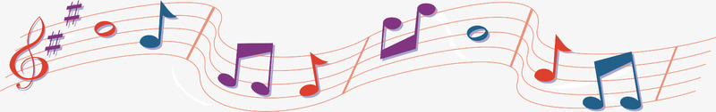 彩色音符png免抠素材_新图网 https://ixintu.com 乐谱 四线条 彩绘 音乐