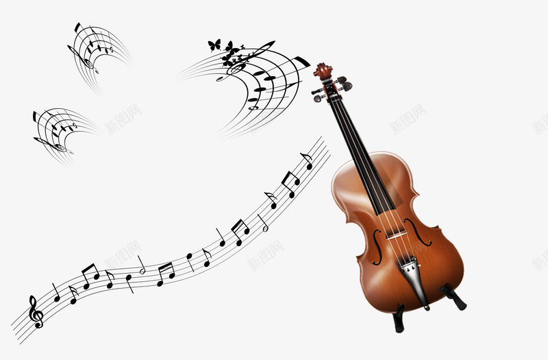 音乐教学png免抠素材_新图网 https://ixintu.com 乐符 五线谱 小提琴 音乐教室 音符