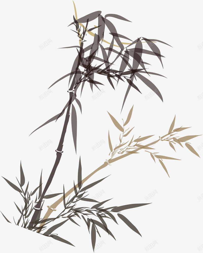 水墨画浓淡相宜的竹叶中秋png免抠素材_新图网 https://ixintu.com 中秋 水墨画 浓淡 相宜 竹叶