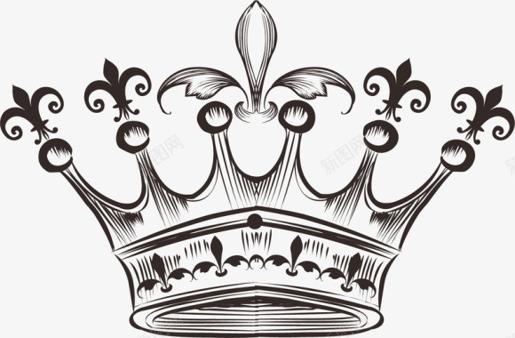手绘灰色皇冠王冠图标图标