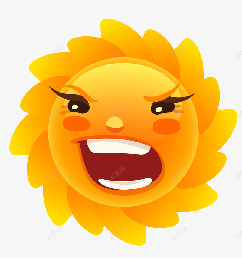 黄色小太阳png免抠素材_新图网 https://ixintu.com 卡通头像 可爱头像 嘿嘿 微信头像 欢快表情卡通头像 笑脸 简化版微信头像 表情