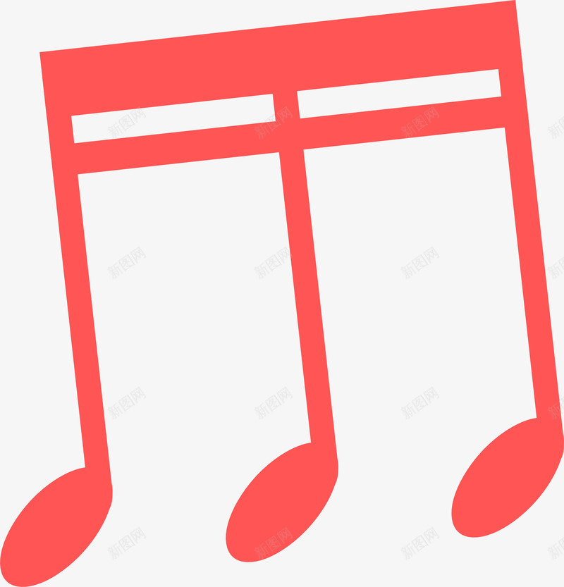 红色三连音音符png免抠素材_新图网 https://ixintu.com 三连音 红色 音乐 音符