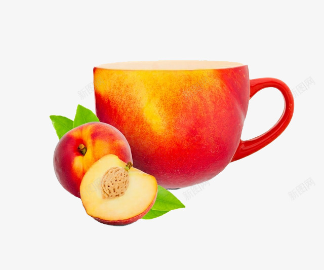 实物水蜜桃果汁杯子png免抠素材_新图网 https://ixintu.com 叶子 杯子 果汁 桃子 水果 水蜜桃 水蜜桃果汁 黄桃