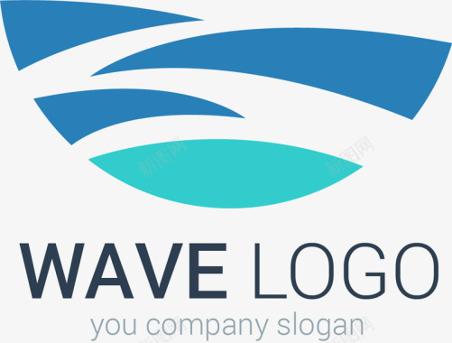 海浪曲线元素标识logo图标图标